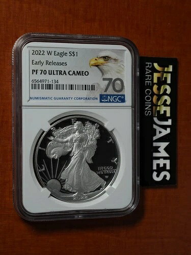 2022 W プルーフ シルバー イーグル NGC PF70 ウルトラカメオ アーリーリリース バルドイーグルラベル