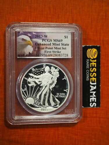 2013 W エンハンスド シルバー イーグル PCGS MS69 ファーストストライク ボールドイーグル ラベル