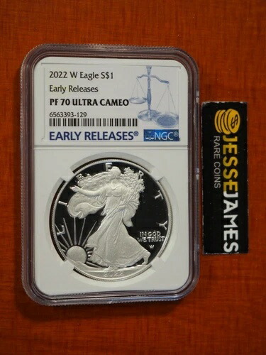 2022 W プルーフ シルバー イーグル NGC PF70 ウルトラカメオ アーリーリリース ブルーラベル