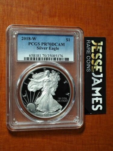 2018 W プルーフ シルバー イーグル PCGS PR70 DCAM クラシック ブルーラベル