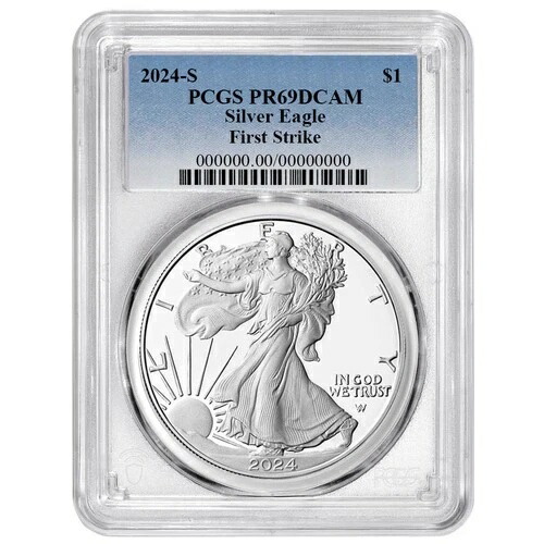 2024-S $1 1オンス プルーフ アメリカンシルバーイーグル PCGS PR69DCAM FS ブルーラベル