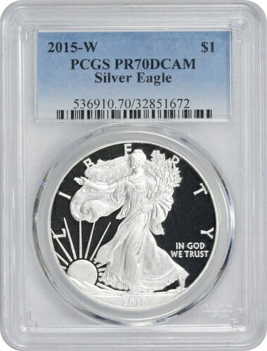 2015-W アメリカン シルバー イーグル ドル PR70DCAM PCGS プルーフ 70 ディープカメオ 45,045円