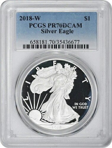 2018-W アメリカン シルバー イーグル ドル PR70DCAM PCGS