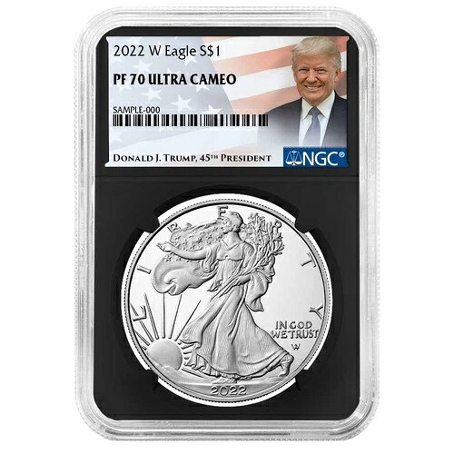 2022-W プルーフ 1ドル アメリカン シルバー イーグル NGC PF70UC トランプラベル レトロコア