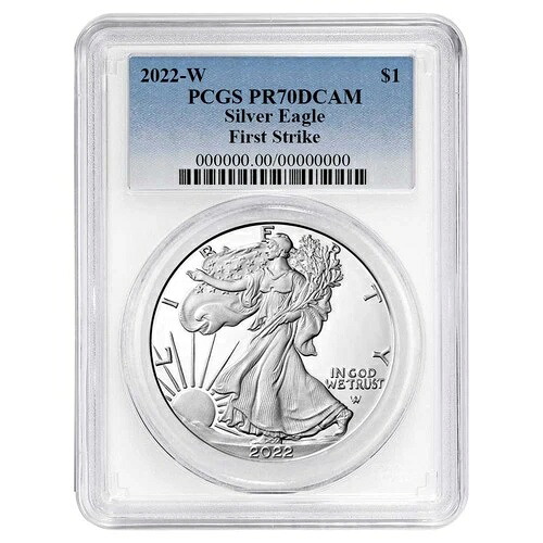 2022-W プルーフ 1ドル アメリカン シルバー イーグル PCGS PR70DCAM FS ブルーラベル ホワイトフレーム