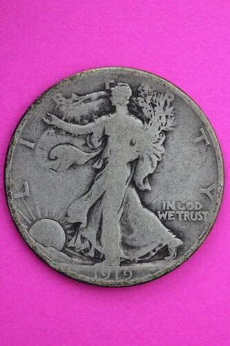 1919年 D ウォーキング リバティ ウォーカー ハーフドル コイン セミキーデイト コイン 正規品 0442N 45,045円