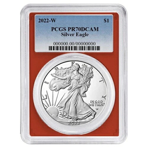 2022-W $1 1オンス プルーフ アメリカンシルバーイーグル PCGS PR70DCAM ブルーラベル レッドフレーム