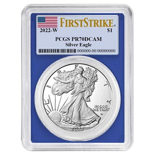 2022-W プルーフ 1ドル アメリカン シルバー イーグル PCGS PR70DCAM FS フラッグラベル ブルーフレーム