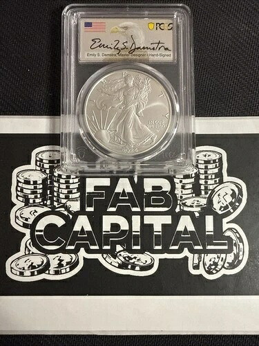 2024年 シルバーイーグル MS70 PCGS 発行初日 エミリー・ダムストラ 直筆サイン入り 45,045円