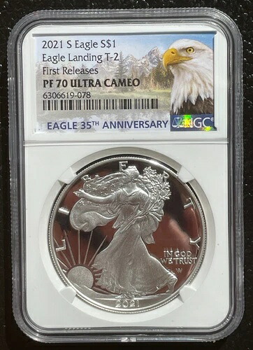 2021-S 1ドル シルバー アメリカンイーグル NGC PF70 ファーストリリース イーグルラベル: 06816 45,045円