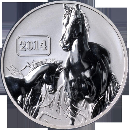 2014年 トケラウ諸島 シルバー 5ドル 馬 PCGS リバースプルーフ 70 ファーストストライク