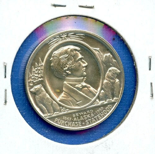 1959年 紋章芸術 アラスカ州昇格 銀地金 希少薄型コインメダル