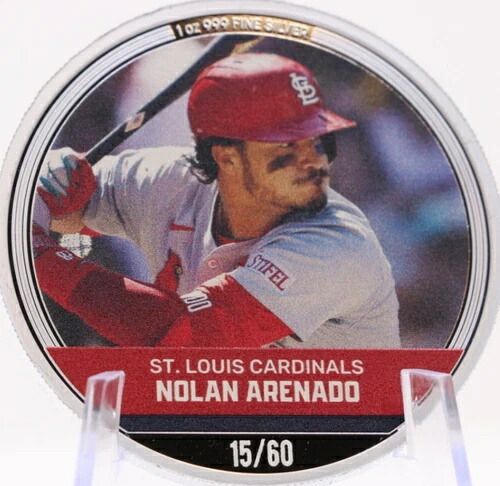 ノーラン・アレナド MLB トレーディングコイン 1オンス シルバー ニウエ - ニュージーランド造幣局 15/60 .999 純度 2024