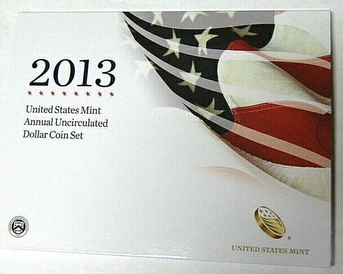 2013年米国造幣局発行の年間ドル硬貨セット（2013-W バーニッシュドアメリカンシルバーイーグル付き）