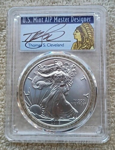 2018年 アメリカン シルバー イーグル PCGS MS70 トーマス クリーブランド ファースト ストライク 1/1000