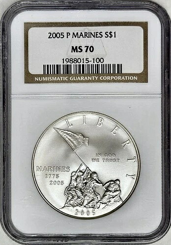 2005年 海兵隊230周年記念 シルバードル NGC MS70