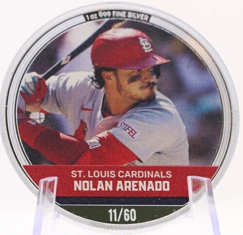 ノーラン・アレナド MLB トレーディングコイン 1オンス シルバー ニウエ - ニュージーランド造幣局 11/60 .999 2024