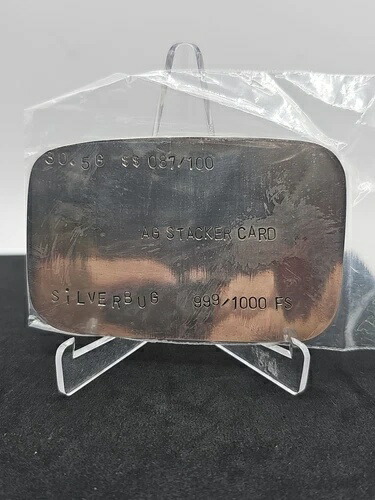 AGスタッカーカード 30.5グラム シルバーバグ 87/100 レア クレジットカード シルバー