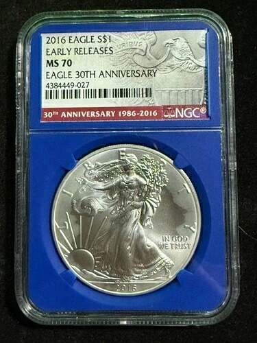 2016年 アメリカン シルバーイーグル アーリーリリース 30周年記念 NGC MS 70