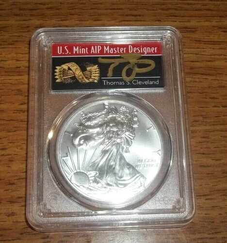 2021 シルバーイーグル PCGS MS70 トーマス・クリーブランド ファースト・ストライク・アローズ ラベル タイプ1