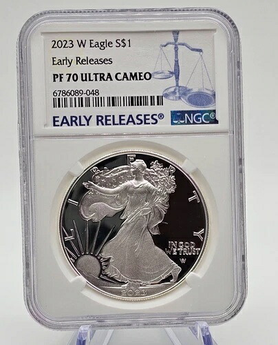 2023-W プルーフシルバー アメリカンイーグル PF-70 ウルトラカメオ NGC（早期リリース）
