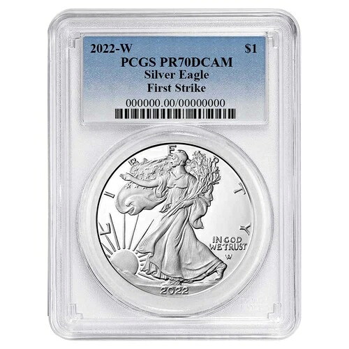 2022-W プルーフ 1ドル アメリカン シルバー イーグル PCGS PR70DCAM FS ブルーラベル
