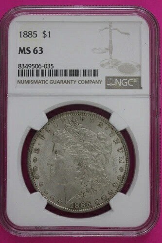 1885 P MS 63 リバティ モルガン シルバー ダラー NGC 認定 鑑定済み 本物 686 43,615円