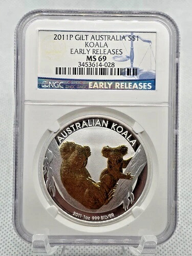 2011P ギルト オーストラリア コアラ 1ドル銀貨 - NGC MS69 早期リリース