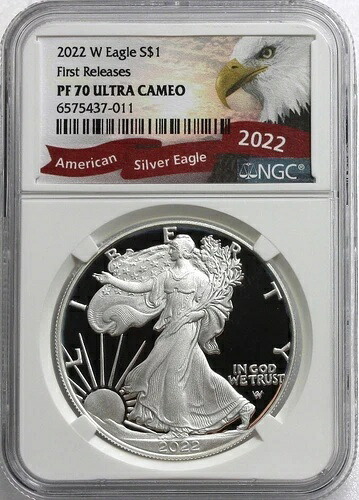 2022年 Wプルーフ アメリカンシルバーイーグル ファーストリリース 1オンス シルバーコイン NGC PF 70 UC