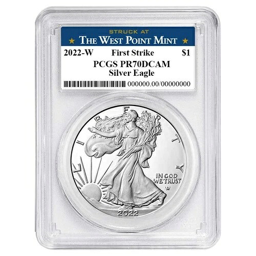 2022-W プルーフ 1ドル アメリカン シルバー イーグル PCGS PR70DCAM FS ウェストポイント ラベル