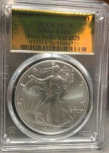 1オンス シルバー 2025 アメリカンシルバーイーグル PCGS MS 70 ファーストストライク 2025年1月