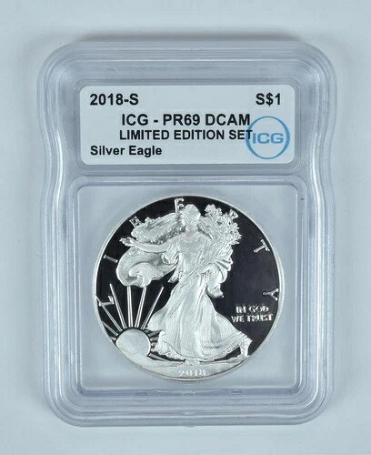2018-S アメリカンシルバーイーグル限定版セット PR69 DCAM ICG