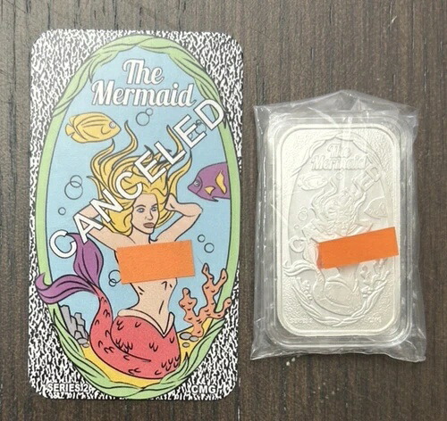CMG ミント マーメイド キャンセル 1 トロイオンス .999 シルバー アート バー、COA 付き!