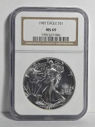 1987年 アメリカン シルバー イーグル NGC Ms69「非常に美しいコイン」#581