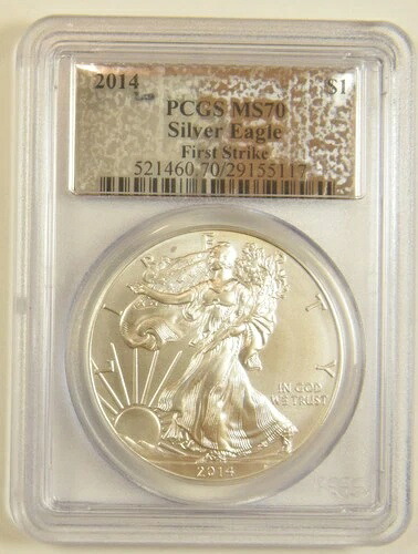 2014年 シルバーイーグル PCGS MS-70 ファーストストライク シルバーラベル #55117 43,615円