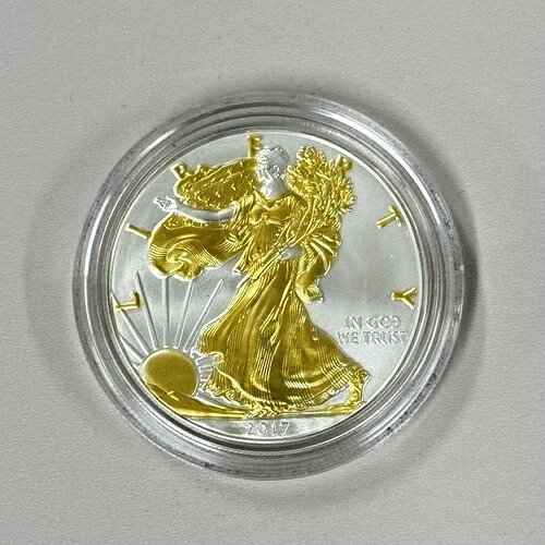 2017年 BU アメリカンイーグル銀貨（金メッキウォーキングリバティ）