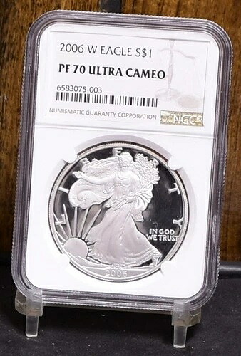 2006-W プルーフ シルバー イーグル - NGC Pf70 ウルトラ カメオ (#59673-L)