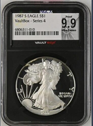 1987-S プルーフ $1 アメリカン シルバー イーグル??NGC PF69??金庫??