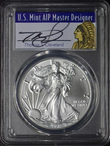 2019年 アメリカン シルバー イーグル PCGS MS70 FS クリーブランド サイン入り ネイティブ ?COINGIANTS?