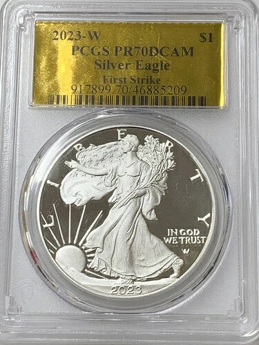 2023-W 1オンス アメリカンシルバーイーグルプルーフコイン PCGS PR-70 DCAM ファーストストライク 44,330円