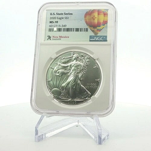 2020年 アメリカン・シルバー・イーグル S $1 タイプ1 米国州シリーズ ニューメキシコ NGC MS 70