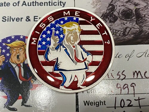 ドナルド・トランプ、もう恋しい？ホワイトハウスを取り戻せ！1オンス .999 純銀エナメル