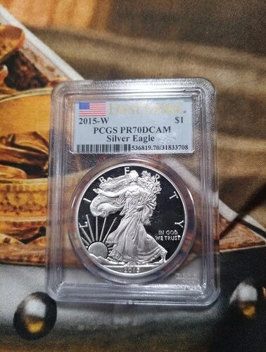 2015 W $1 アメリカン シルバー イーグル PR70DCAM ファーストストライク PCGS EA141