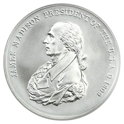 2019年 ジェームズ・マディソン・メダル PCGS MS70 .999 シルバー マット仕上げ 米国造幣局