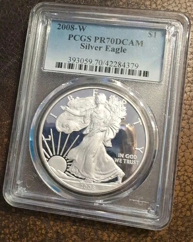 2008 W US プルーフ シルバー イーグル $1 PCGS PR70 DCAM -