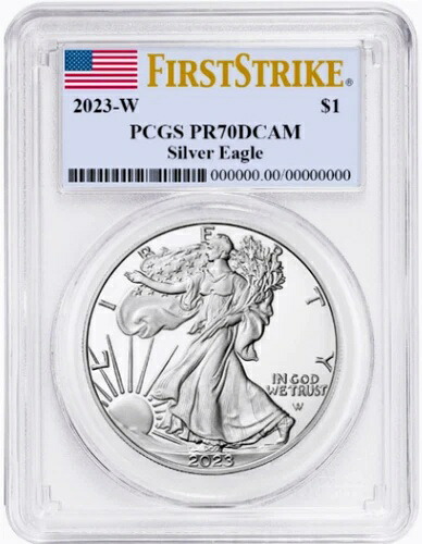 2023 W プルーフ シルバー イーグル PCGS PR70 DCAM ファーストストライク - FS フラッグラベル