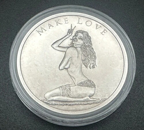 1オンスシルバー Make Love COA .999 純銀シールド 2019 Women Hippie Limited