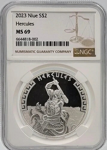 ニウエ 2023年 ヘラクレス ギリシャ神話 1オンス 銀貨 NGC MS69 44,330円