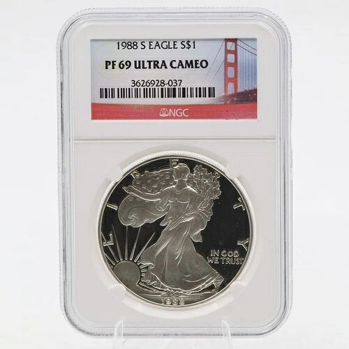 1988 S シルバーイーグル PF69 ウルトラカメオ NGC サンフランシスコ 44,330円