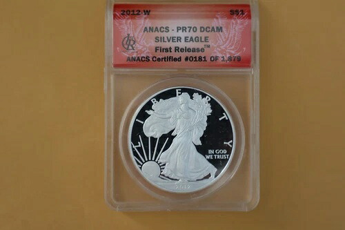 2012-W $1 シルバーイーグル プルーフ ANACS PR70 DCAM 初公開 44,330円